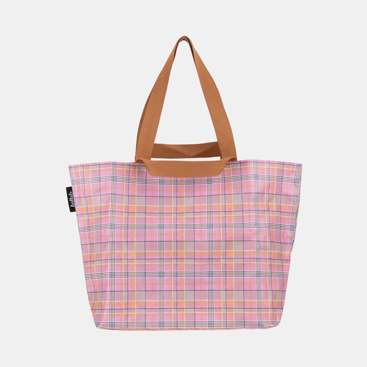 Shopper Tote - Pink Blanket Check
