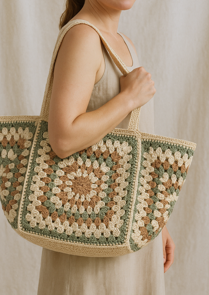 Antigone | Lily Crochet Tote Bag - Green | Shut the Front Door