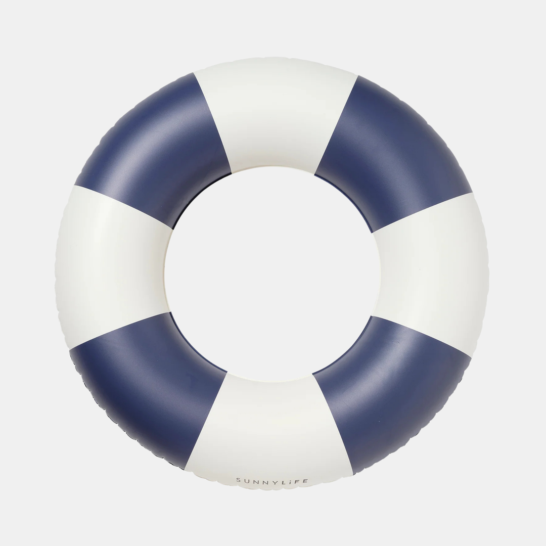 Sunnylife | Slim Tube Pool Ring - Navy Stripe | Shut the Front Door