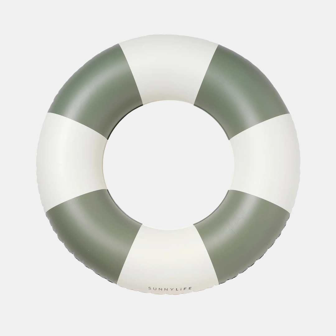 Sunnylife | Slim Tube Pool Ring - Olive Stripe | Shut the Front Door
