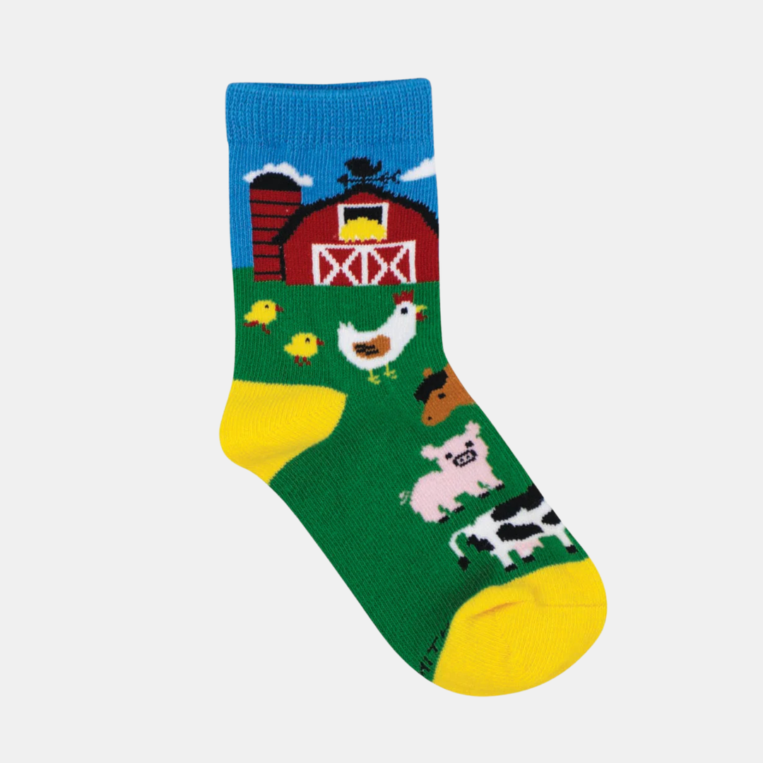 Socksmith | Socks Kids Barnyard Friends - Green 2-4 yrs | Shut the Front Door
