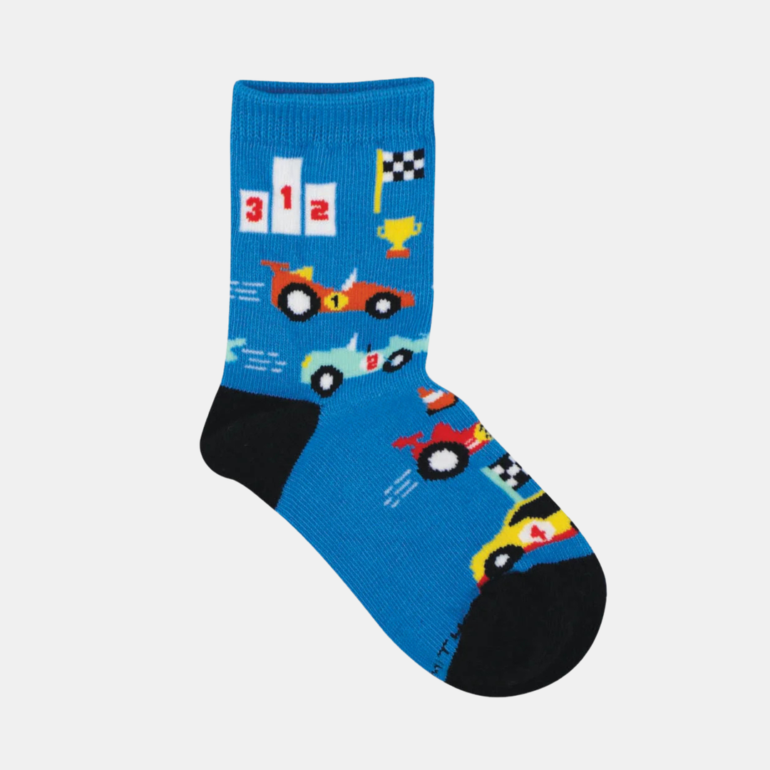 Socksmith | Socks Kids Off to the Races - Blue 2-4 yrs | Shut the Front Door
