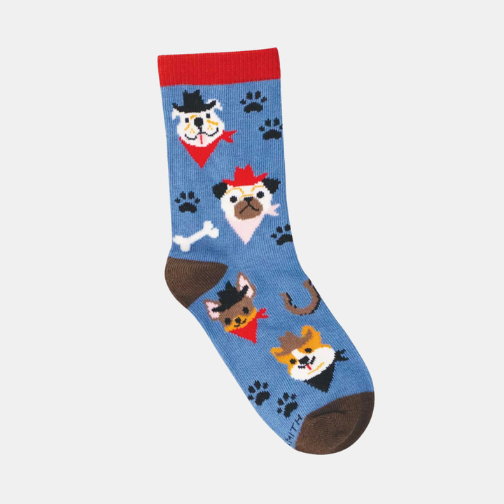 Socks Kids Saddle Up Pups 2-4yrs - Blue