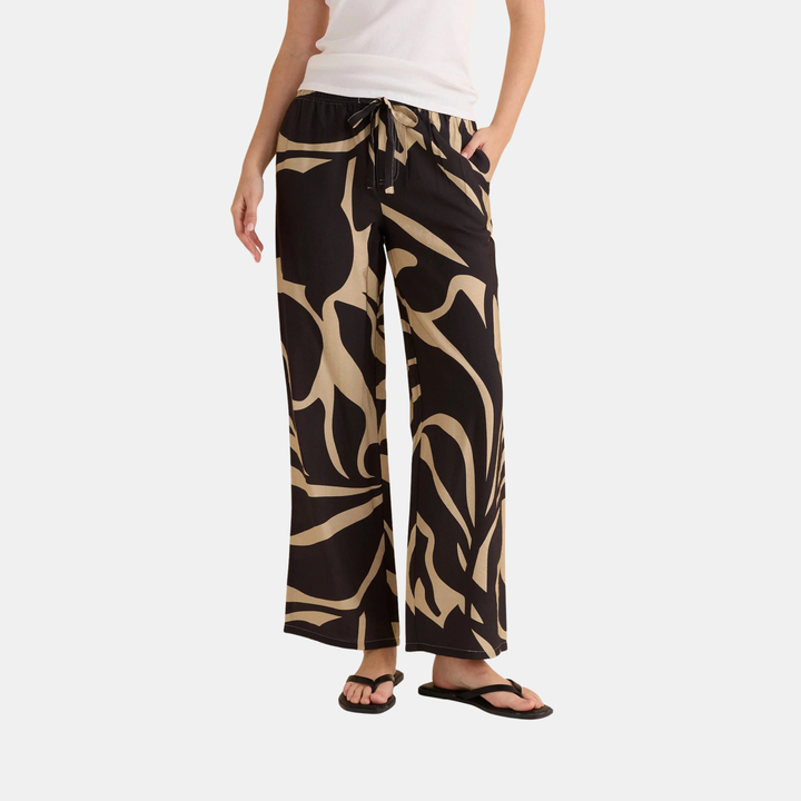 Sutton Relax Pant - Monochrome Floral Neutral