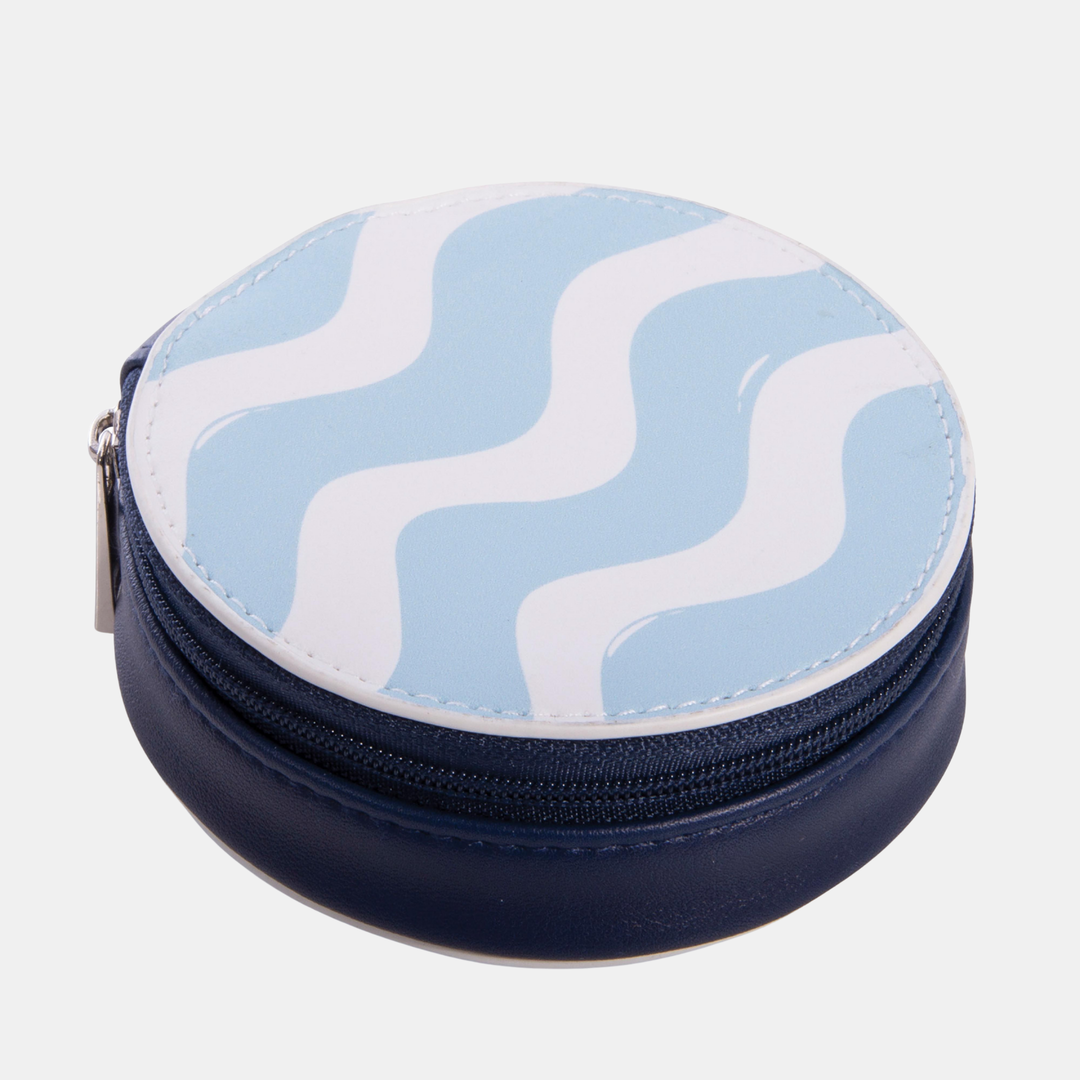 IS Gifts | Travel Pill Case - Blue/White | Shut the Front Door