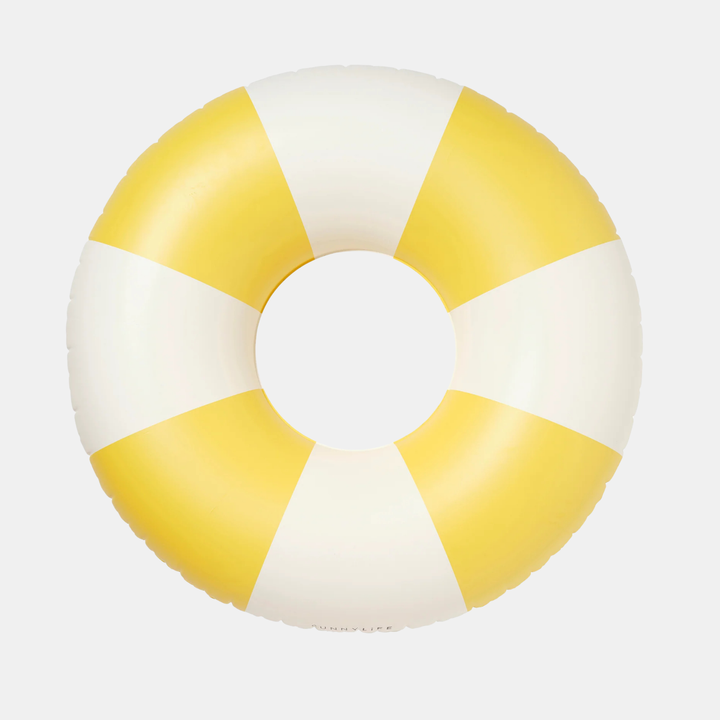 Sunnylife | Tube Pool Ring - Sunshine Yellow Stripe | Shut the Front Door