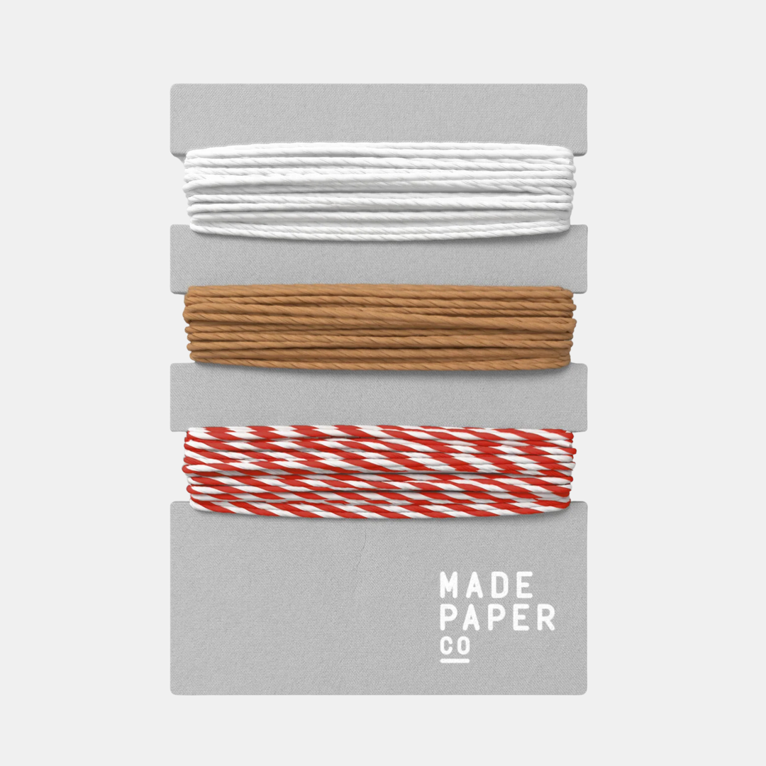 Made Paper | Twine - White/ Kraft/Orange White 3 pk | Shut the Front Door