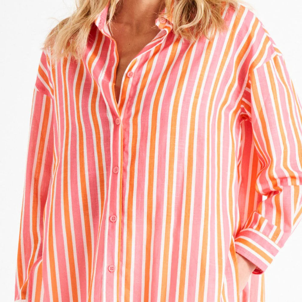 Betty Basics | Quinn Shirt - Sundown Stripe | Shut the Front Door