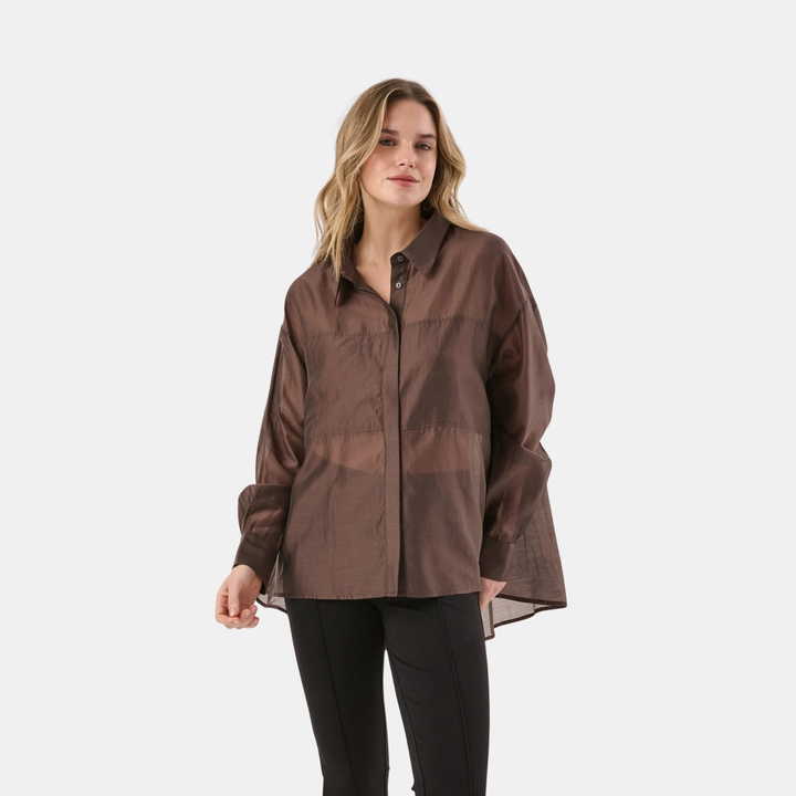 Val Oversized Shirt - Chocolate