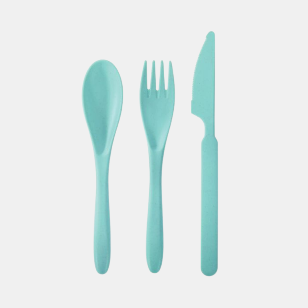 IS Gifts | Wheat Straw Travel Cutlery Set - Green | Shut the Front Door