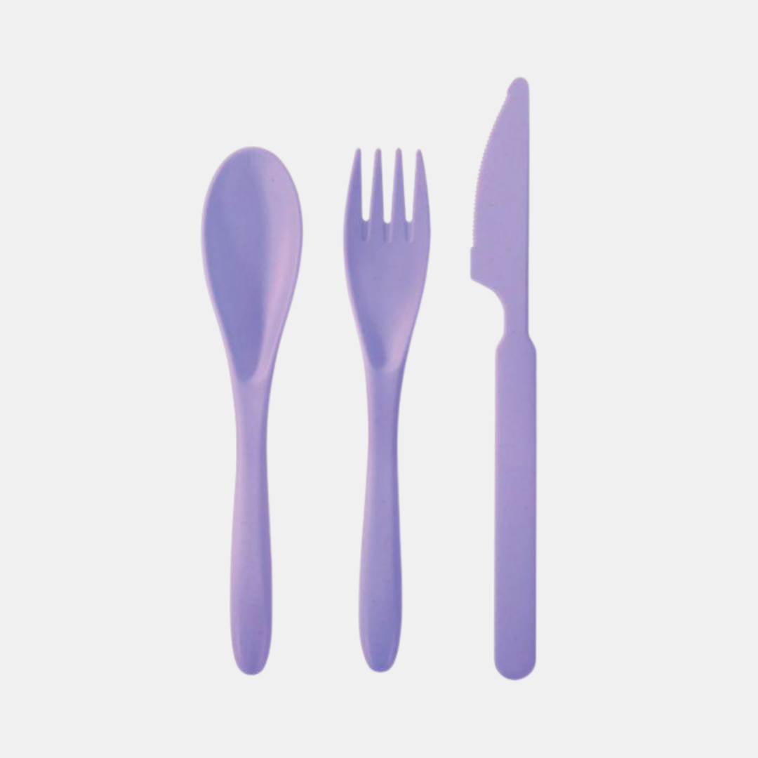 IS Gifts | Wheat Straw Travel Cutlery Set - Lilac | Shut the Front Door