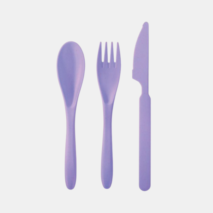 IS Gifts | Wheat Straw Travel Cutlery Set - Lilac | Shut the Front Door