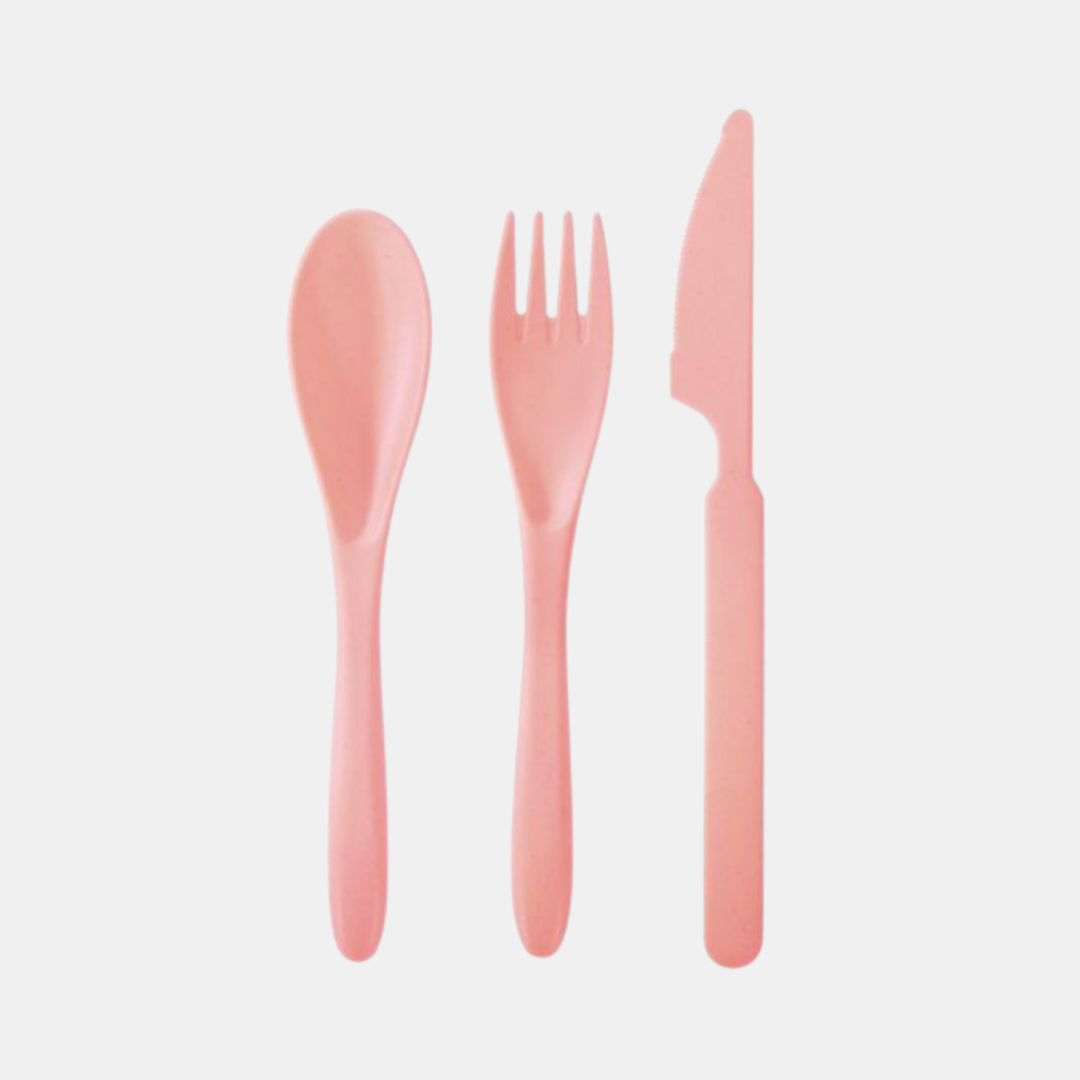 IS Gifts | Wheat Straw Travel Cutlery Set - Peach | Shut the Front Door