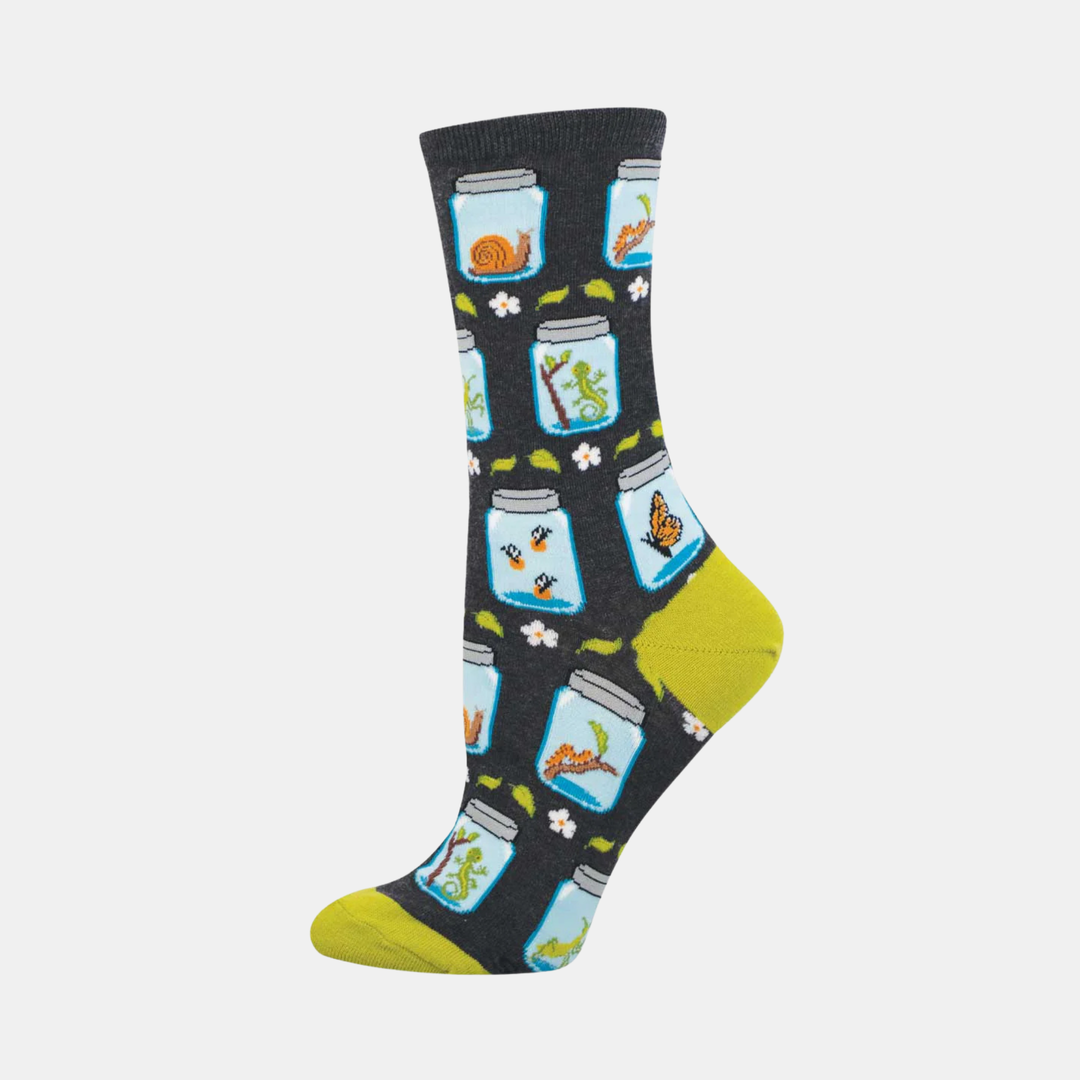 Socksmith | Women's Bugs in Jars Socks - Charcoal Heather | Shut the Front Door