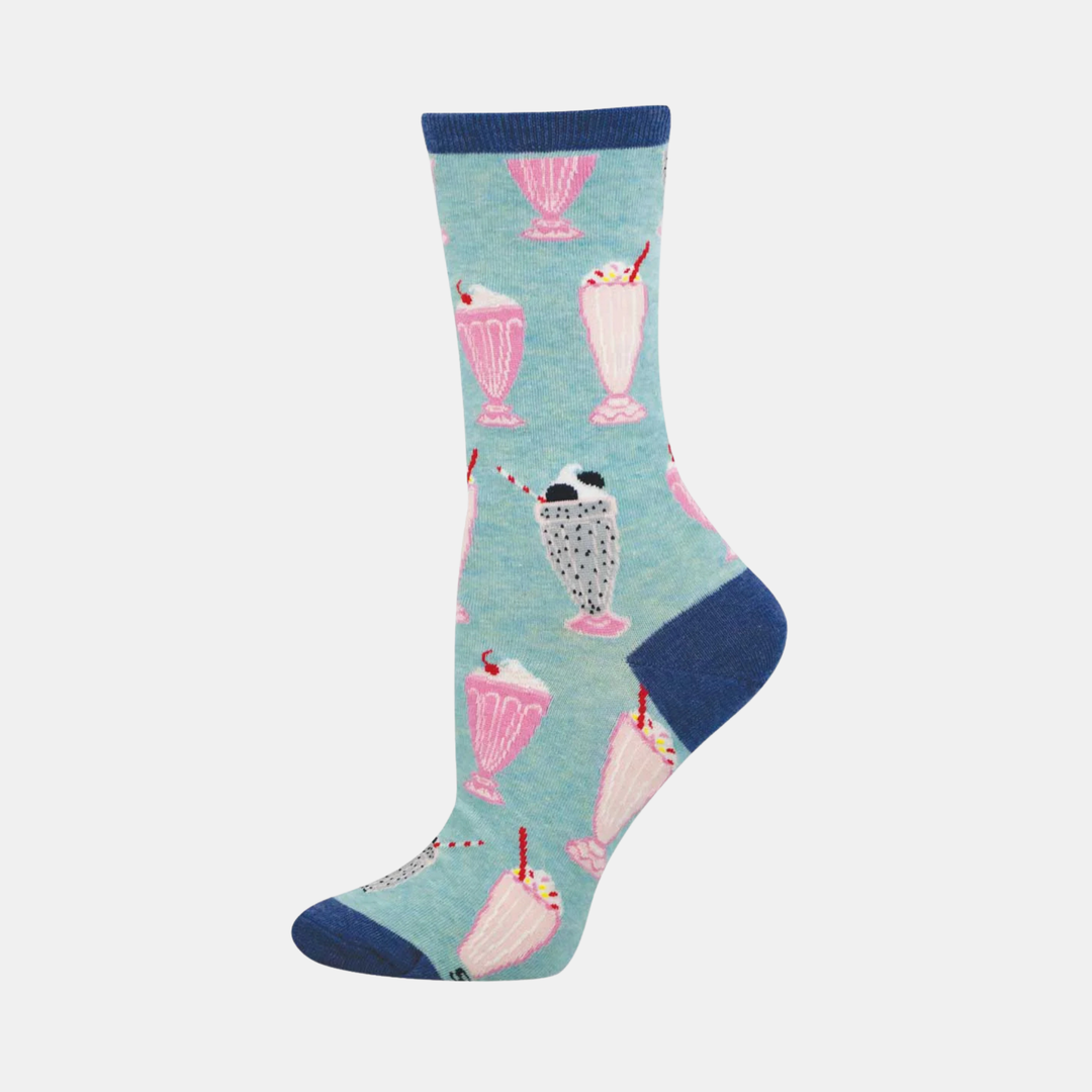 Socksmith | Women's Diner Milkshakes Socks - Blue Heather | Shut the Front Door