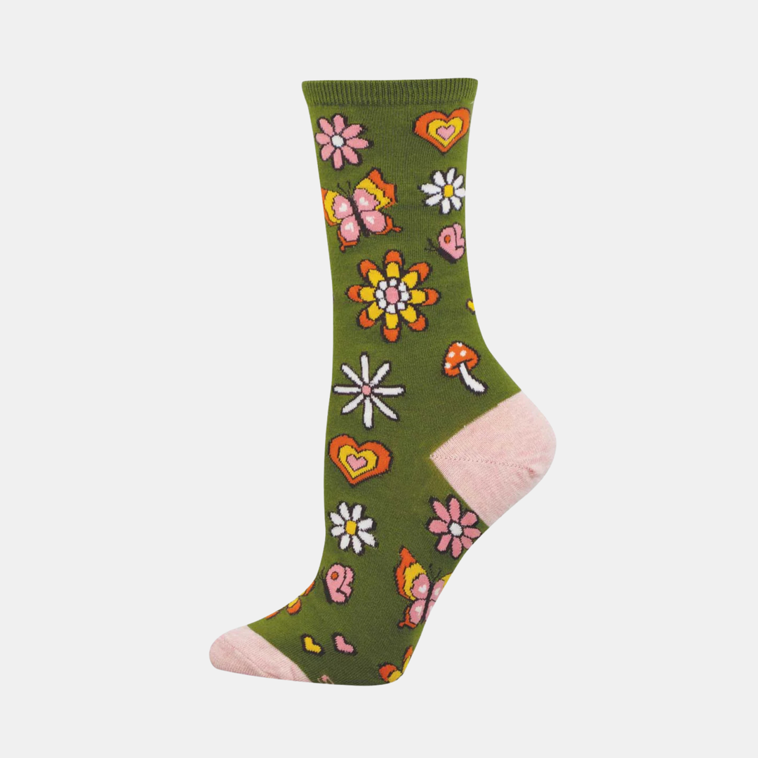 Socksmith | Women's Hazy Daisey Socks - Green | Shut the Front Door