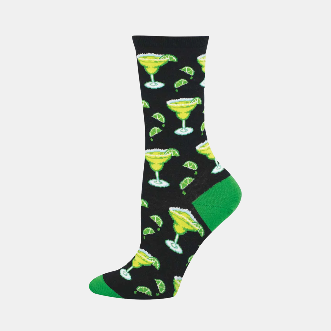 Socksmith | Women's Margarita and Lime Socks - Black | Shut the Front Door