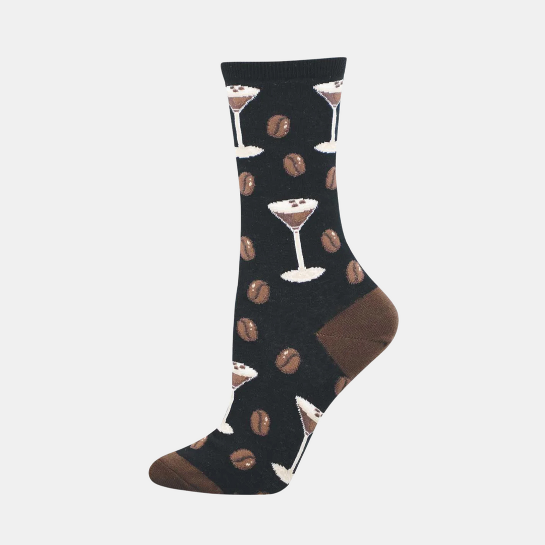 Socksmith | Women's Espresso Martini Socks - Black | Shut the Front Door