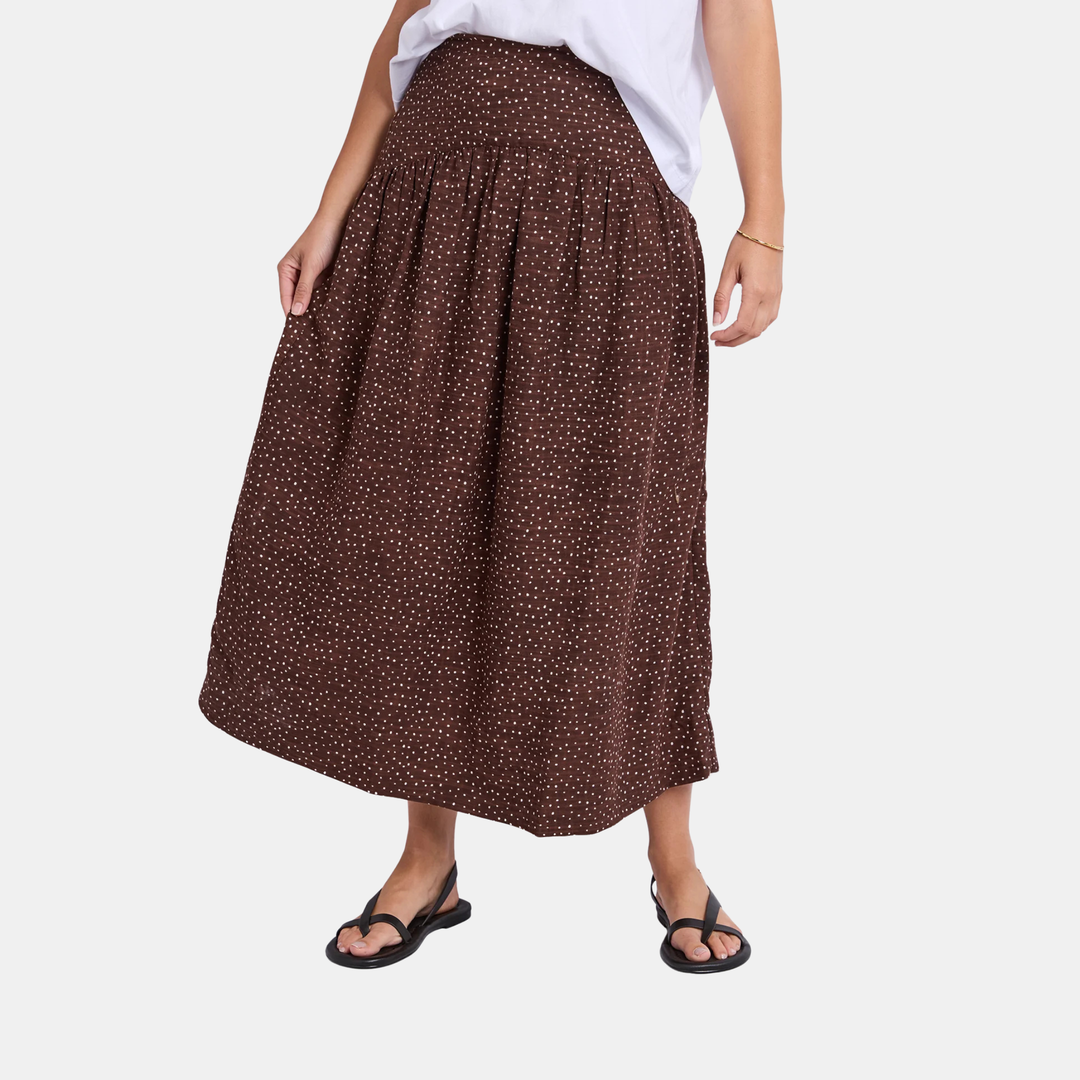 Wren Spot Skirt - Chocolate