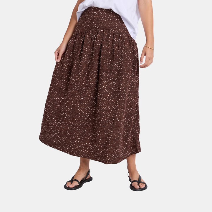 Wren Spot Skirt - Chocolate