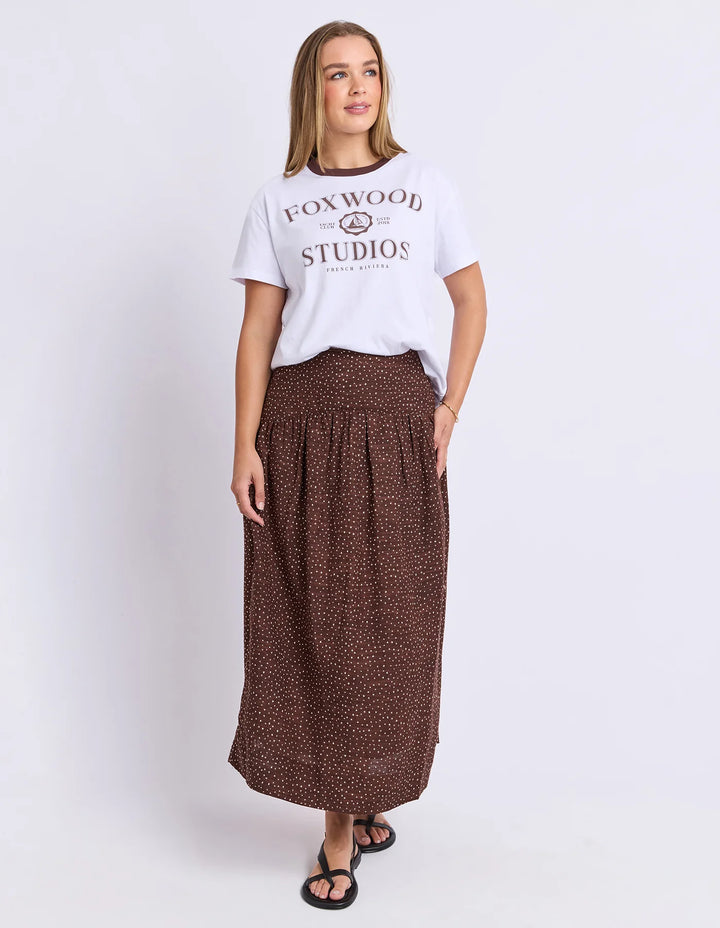 Wren Spot Skirt - Chocolate