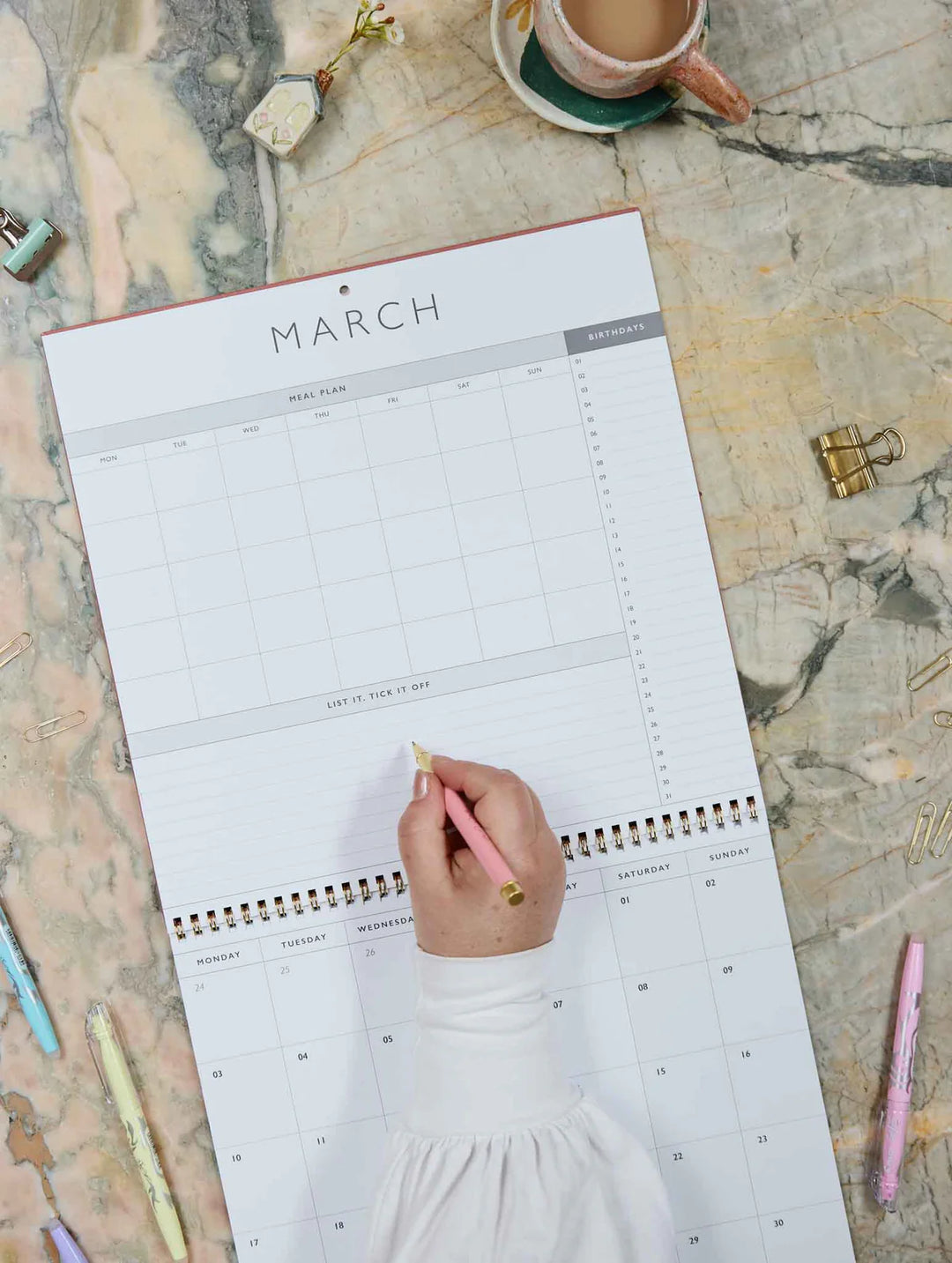 Write to Me Stationery | 2026 Linen Planner & Calendar - Rose | Shut the Front Door