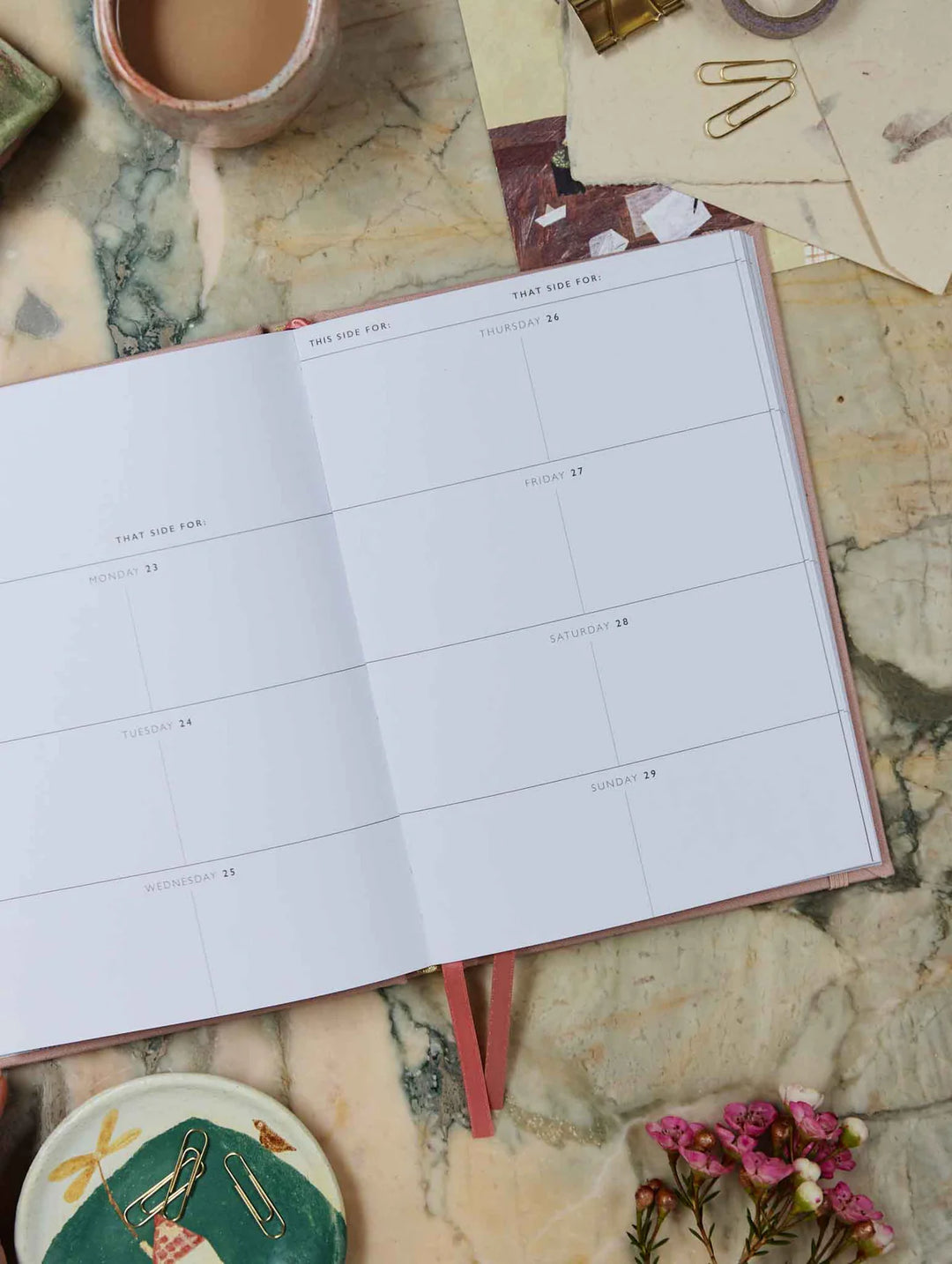 2026 Weekly Planner - Blush