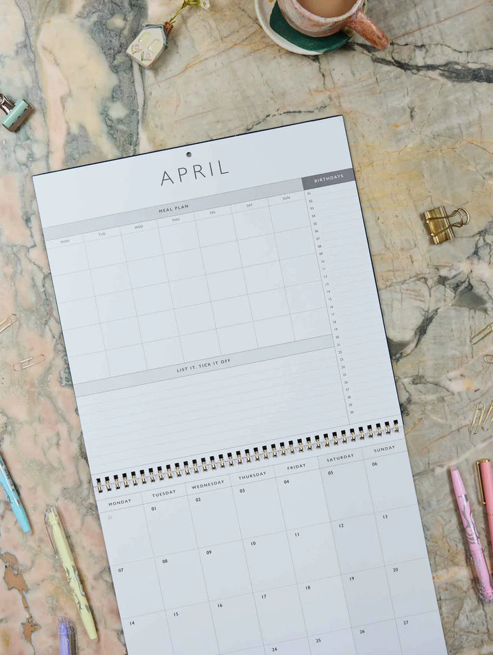 Write to Me Stationery | 2026 Linen Planner & Calendar - Navy | Shut the Front Door