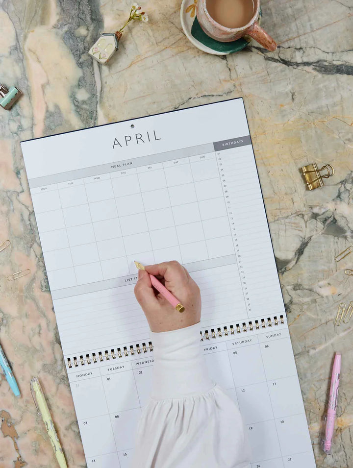 Write to Me Stationery | 2026 Linen Planner & Calendar - Navy | Shut the Front Door