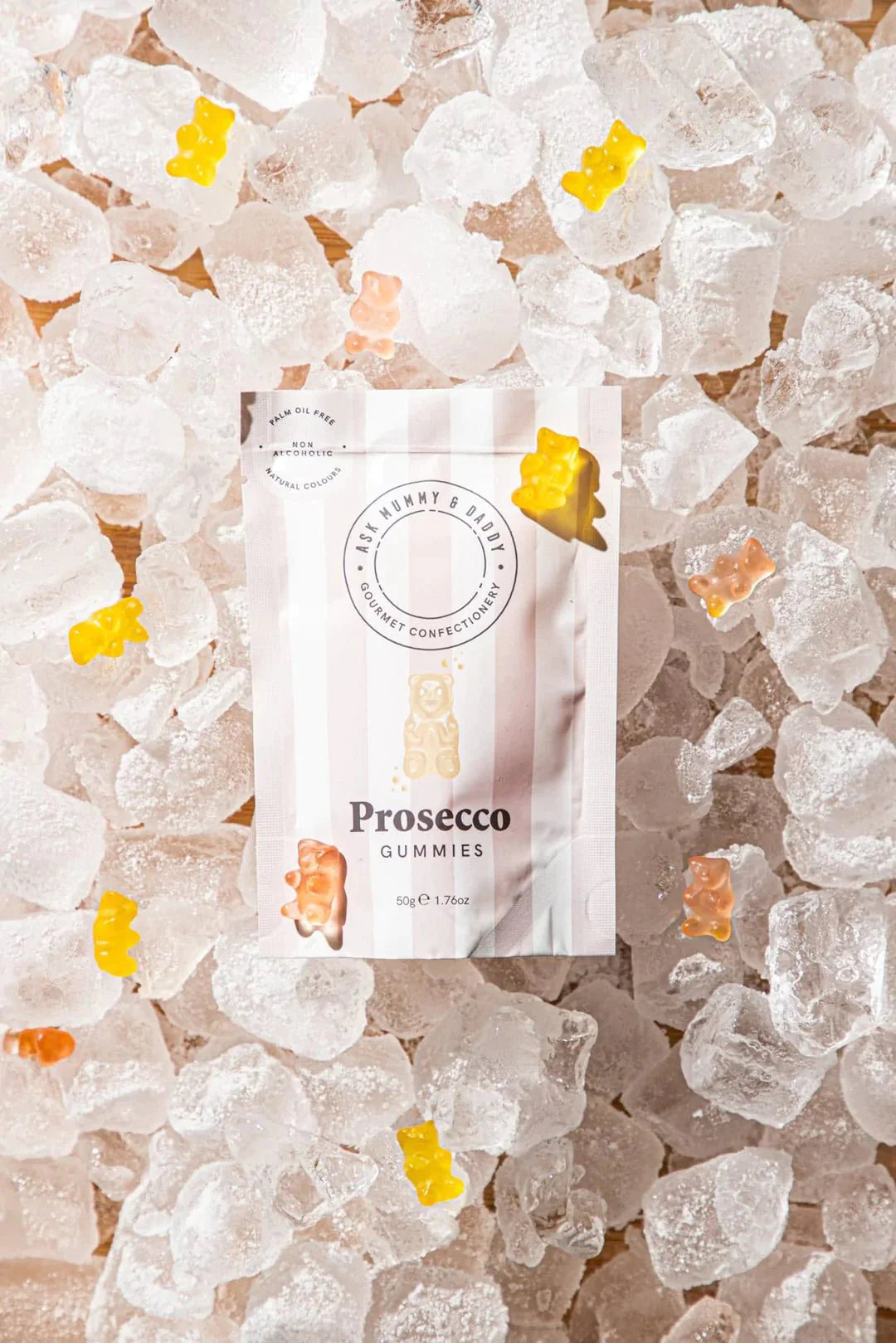 Ask Mummy & Daddy | Prosecco Gummies Bears 50g | Shut the Front Door