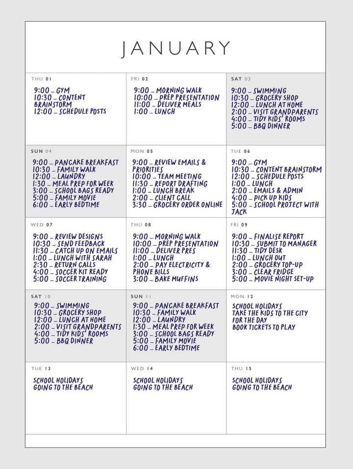 Write to Me Stationery | 2026 Busy Big Box Wall Planner | Shut the Front Door