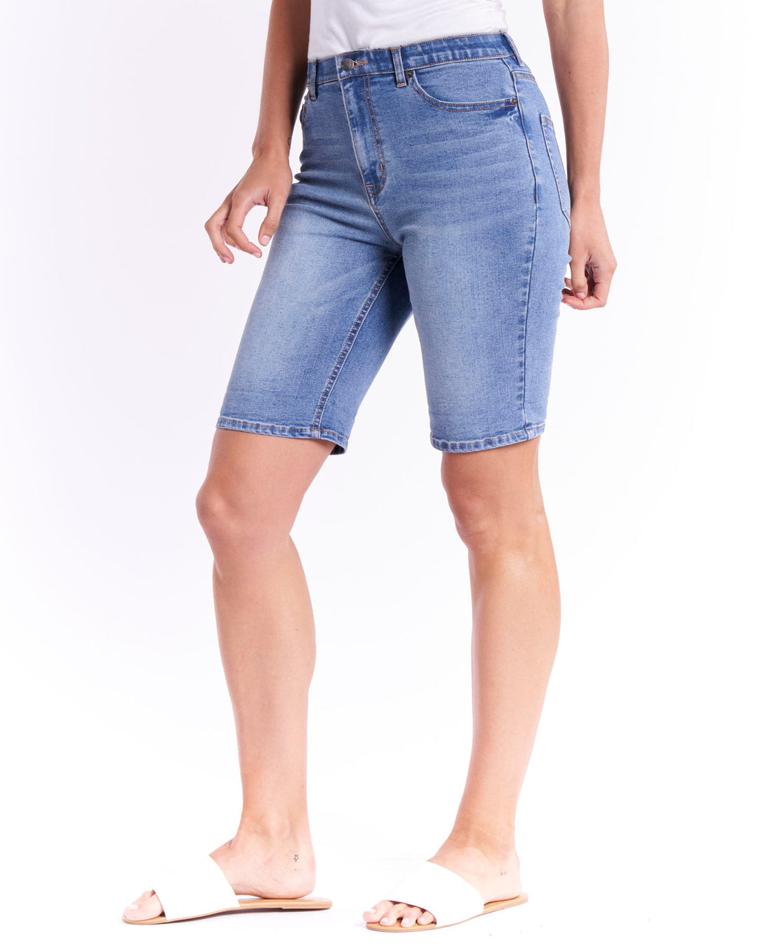 Betty Basics | Debbie Denim Jogger Shorts - Denim Blue | Shut the Front Door