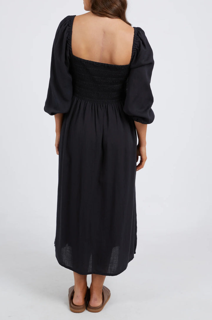 Foxwood | Dusk Midi Dress - Black | Shut the Front Door