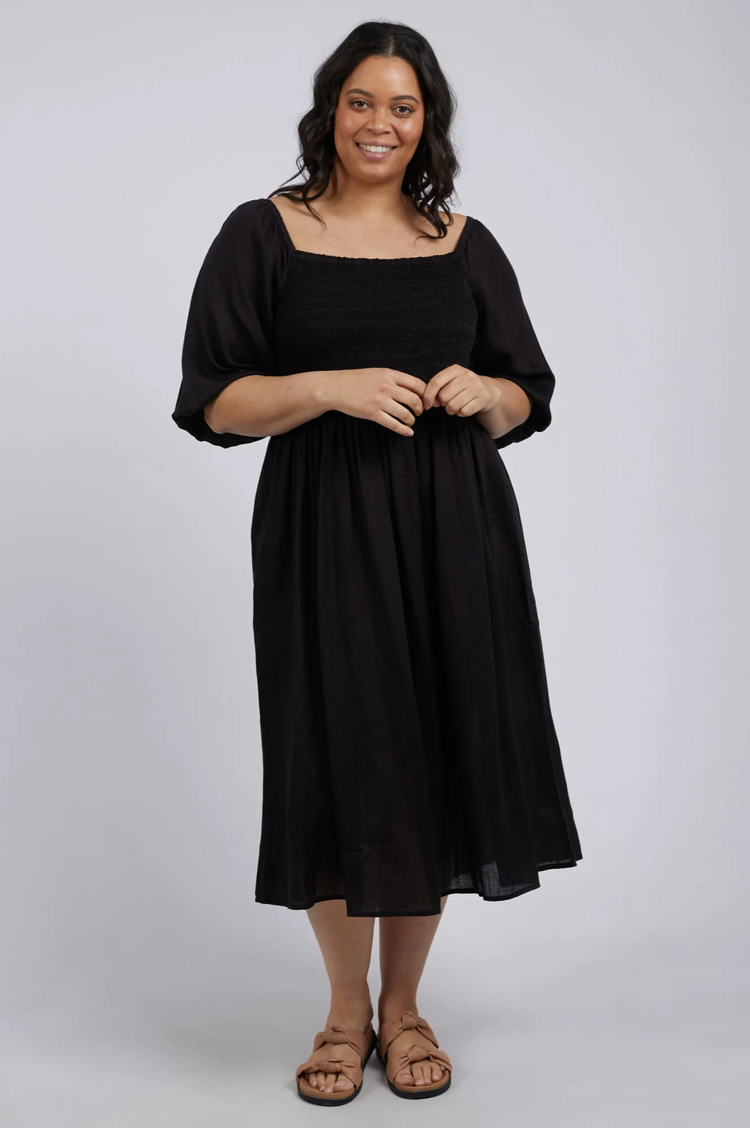 Foxwood | Dusk Midi Dress - Black | Shut the Front Door