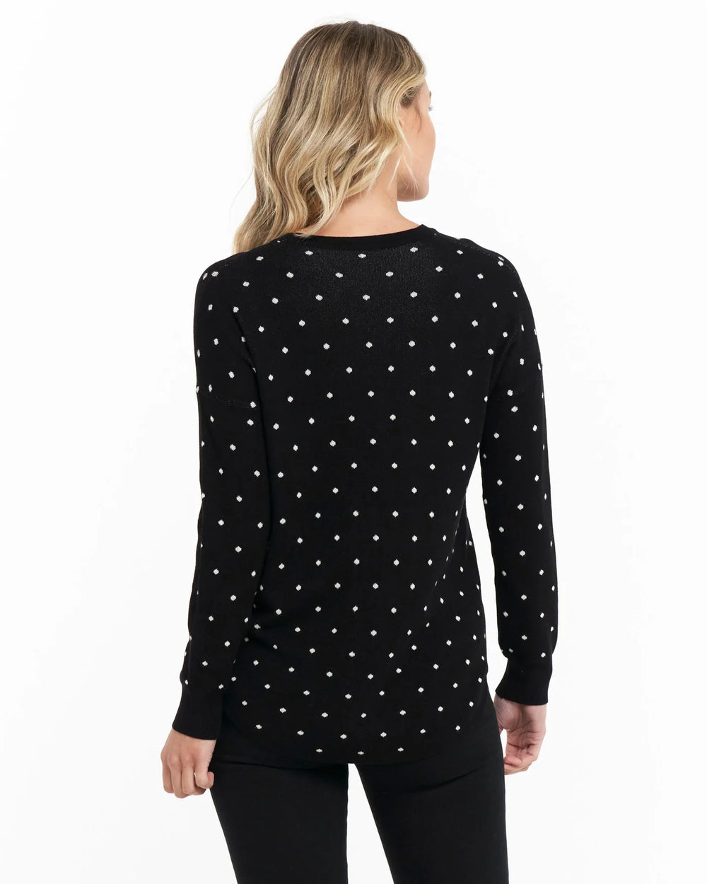 Betty Basics | Sophie Knit Jumper - Black Polka Dot | Shut the Front Door