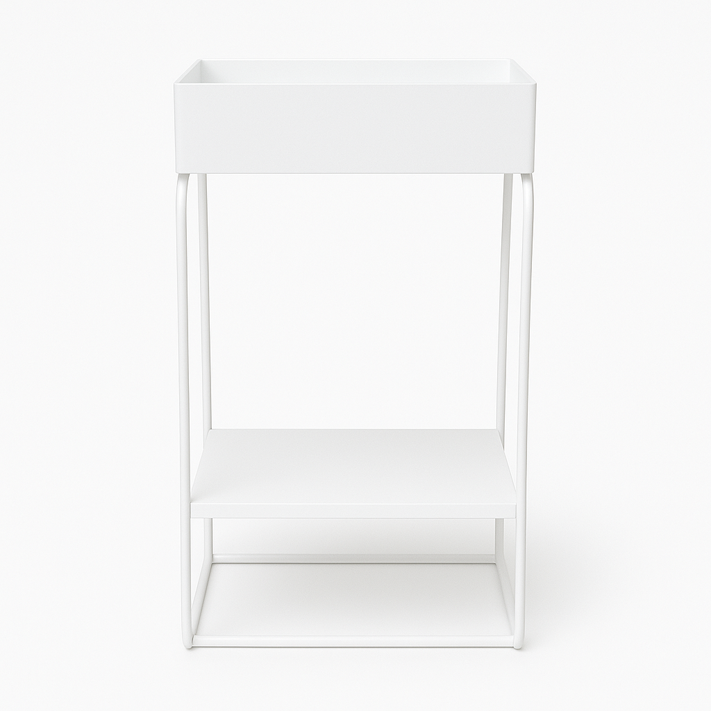 Garcia | Metal Planter Square - White | Shut the Front Door