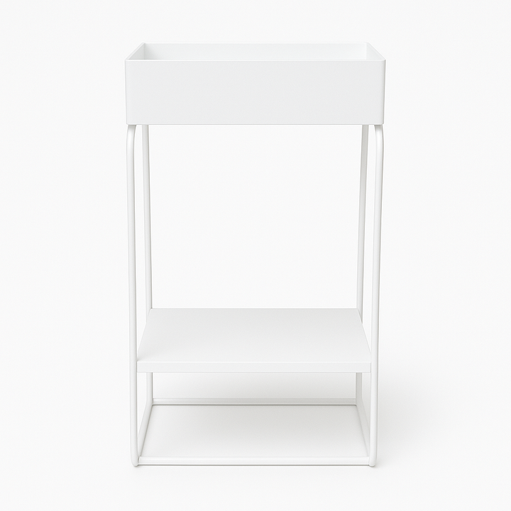 Garcia | Metal Planter Square - White | Shut the Front Door