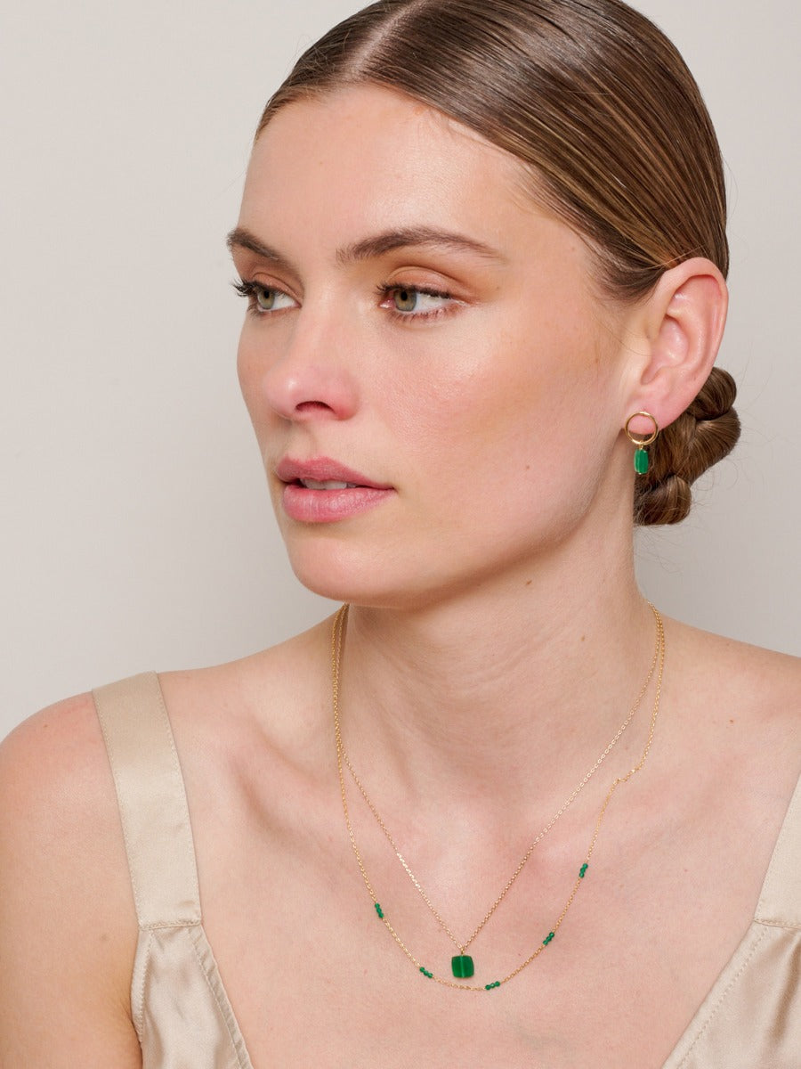 Tiger Tree | Earring Green Onyx & Mini Ring | Shut the Front Door