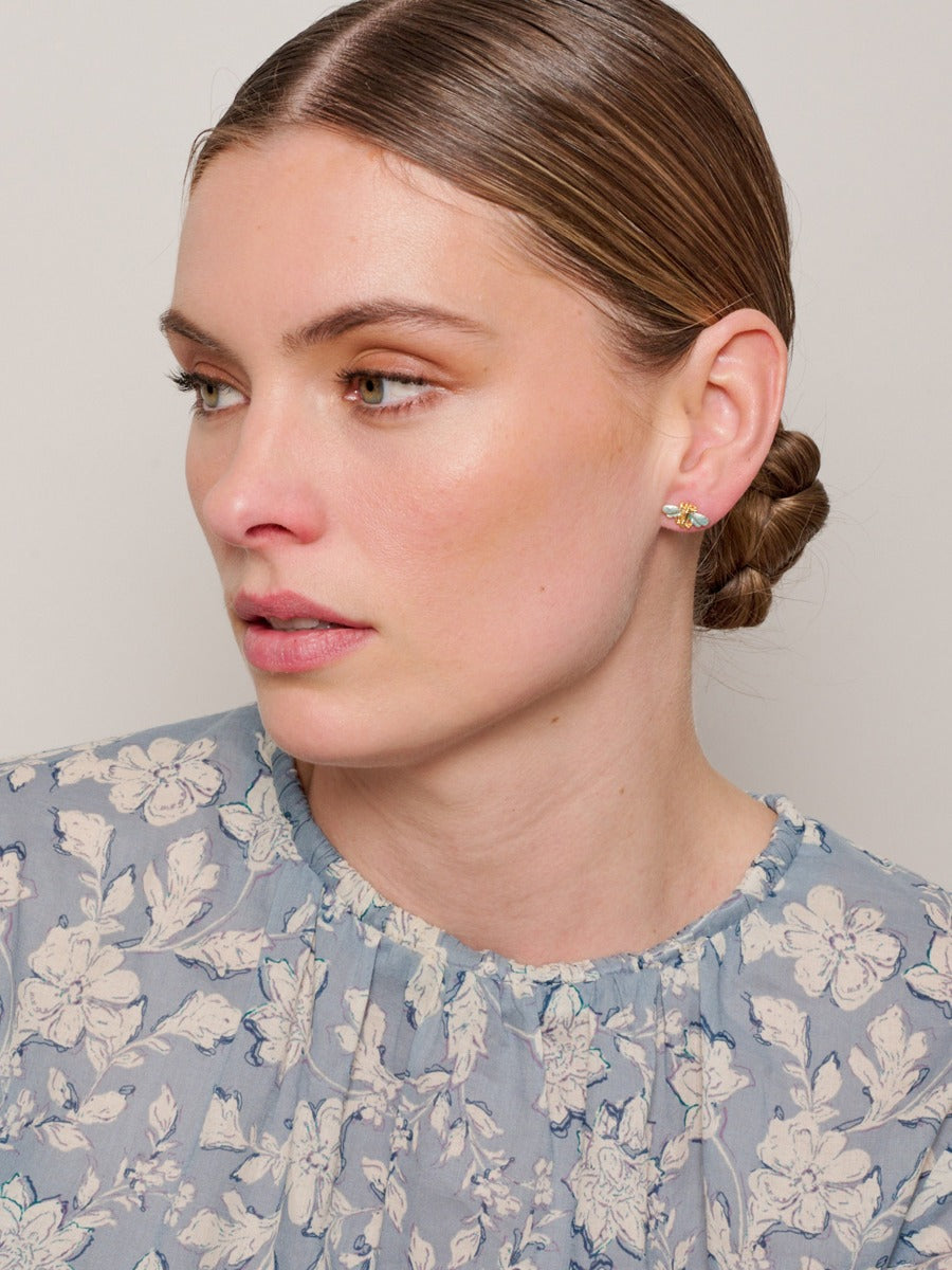 Tiger Tree | Bella Bee Studs - Aqua | Shut the Front Door