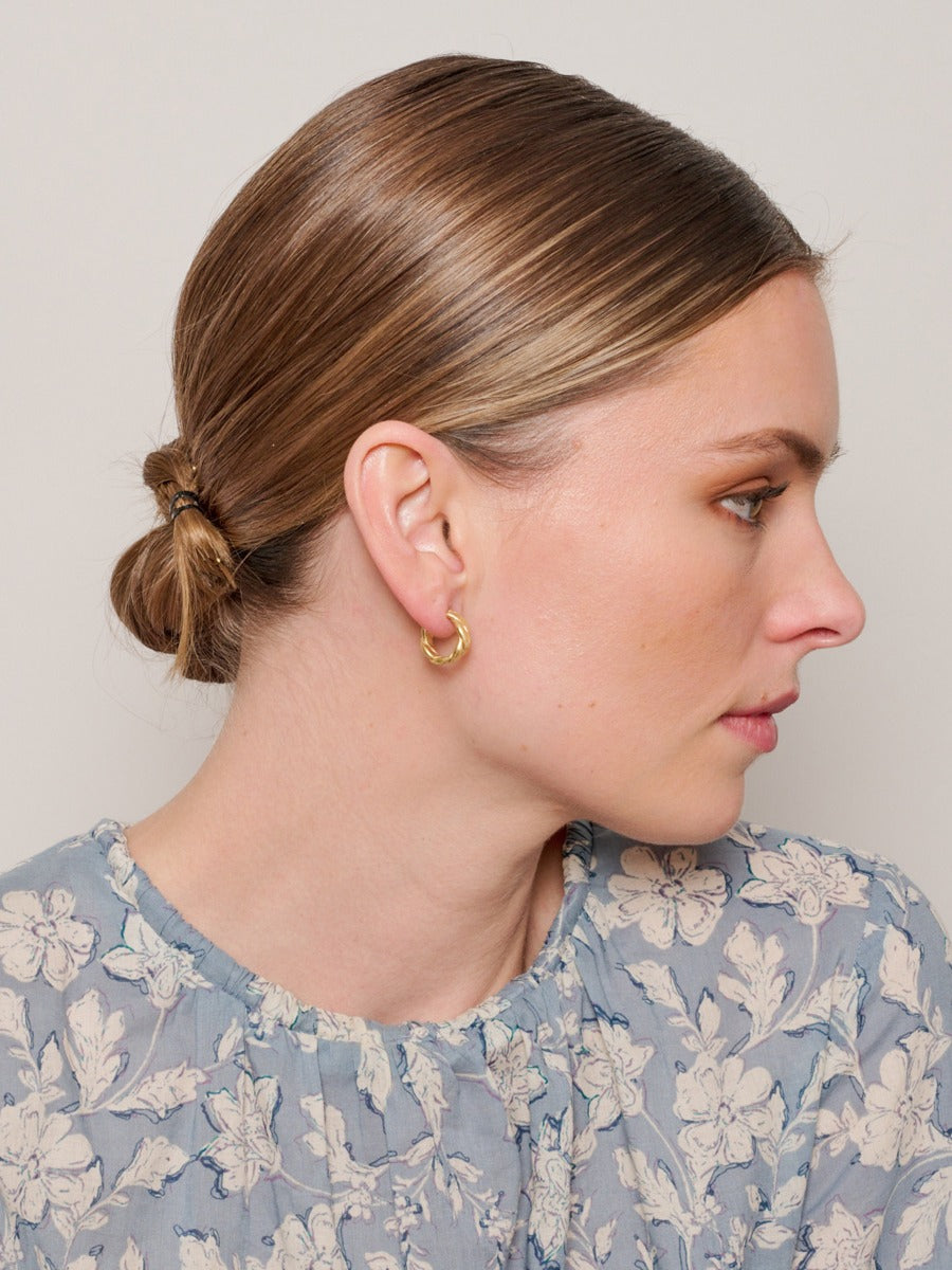 Tiger Tree | Flat Twist Hoop - Gold | Shut the Front Door
