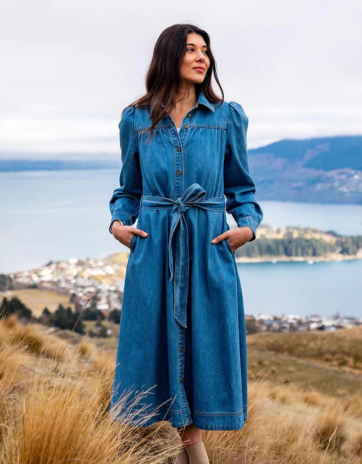 Elm Knitwear | Lucinda Denim Shirt Dress | Shut the Front Door