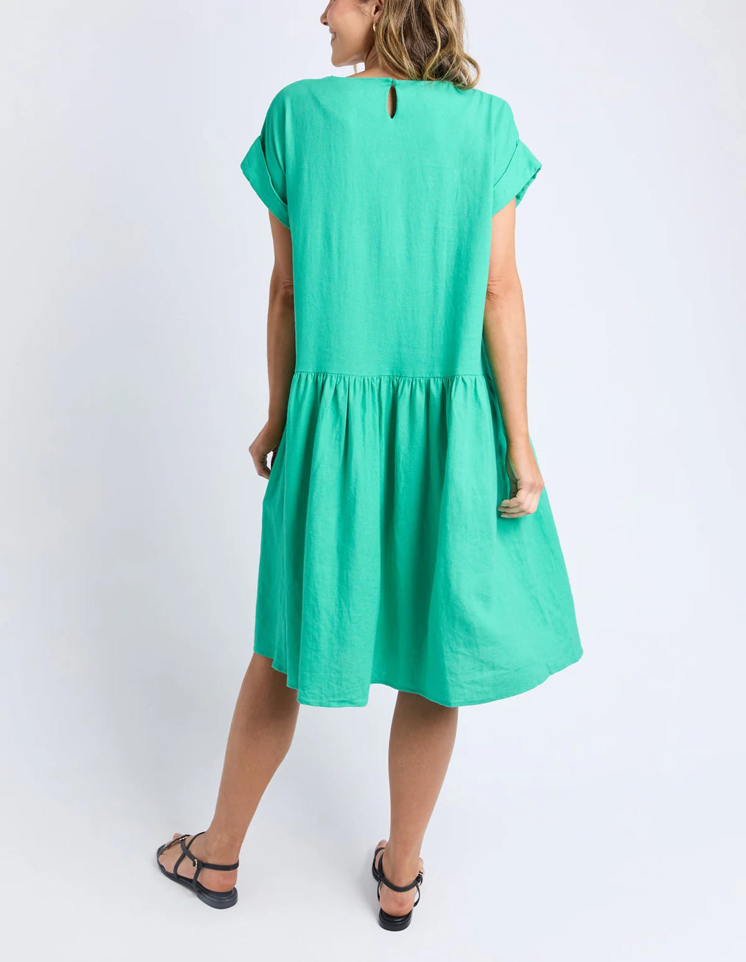 Sunset Hour Solid Dress - Green