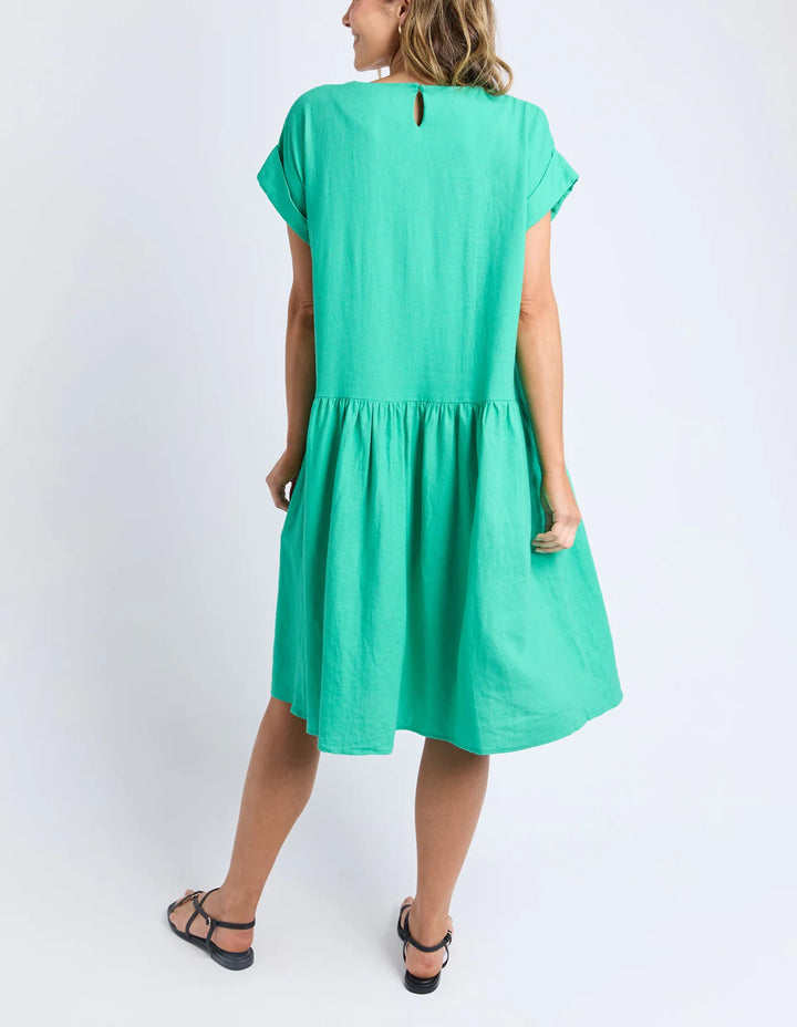 Sunset Hour Solid Dress - Green