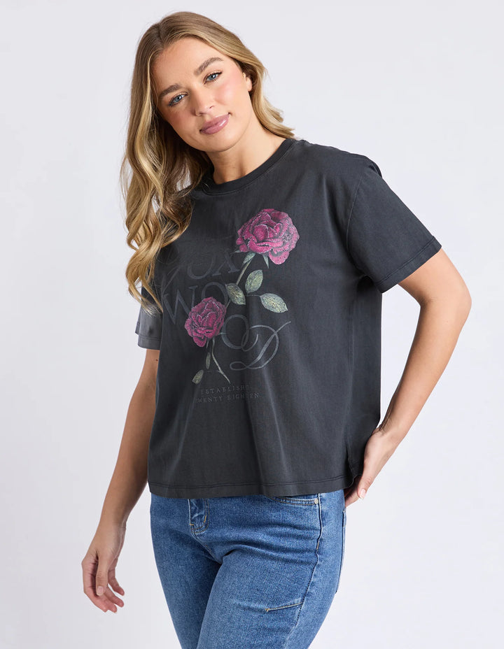 English Rose Tee - Black