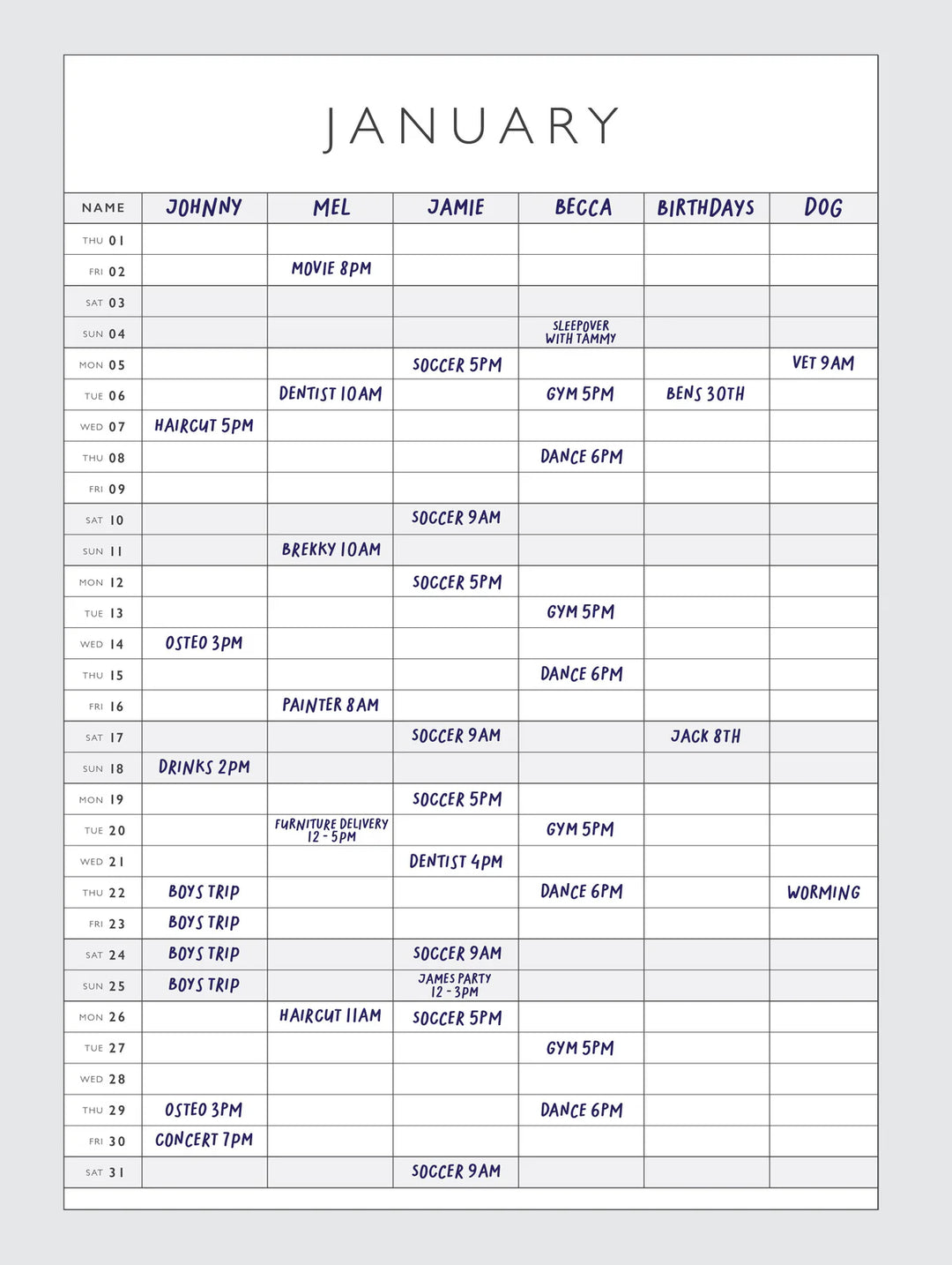 Write to Me Stationery | 2026 Family Chaos Planner | Shut the Front Door