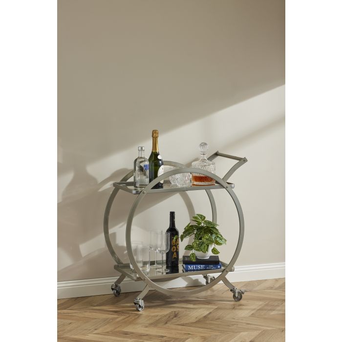 Amalfi | Walter Drinks Trolley - Silver | Shut the Front Door
