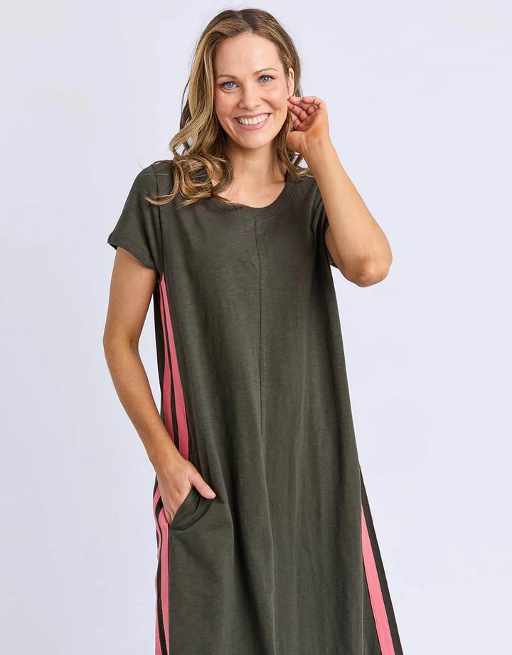Recovery Dress - Dark Khaki/Coral