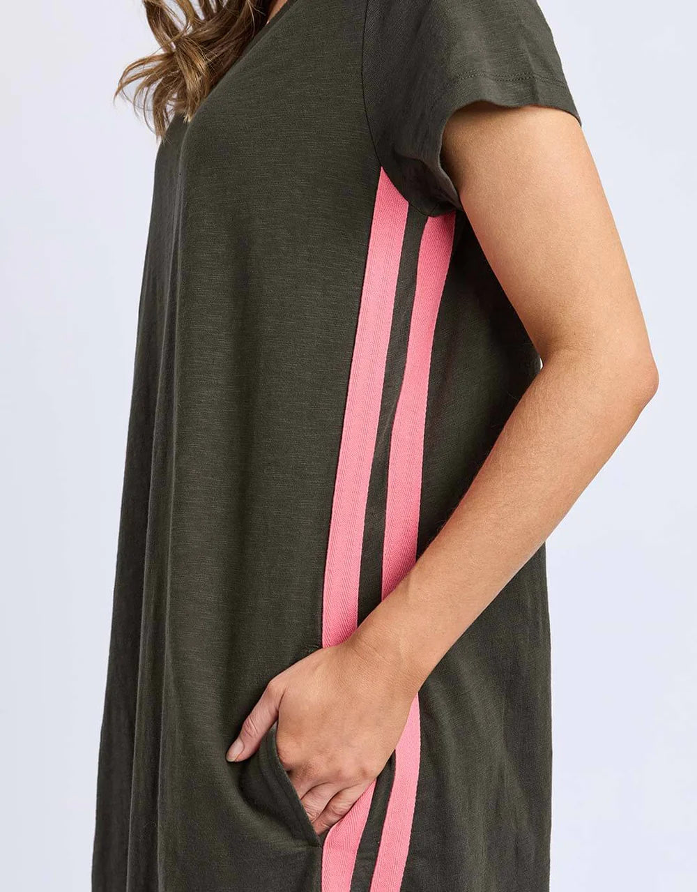 Recovery Dress - Dark Khaki/Coral