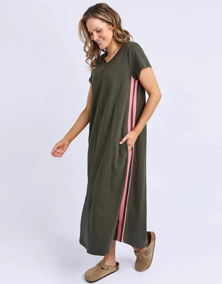 Recovery Dress - Dark Khaki/Coral
