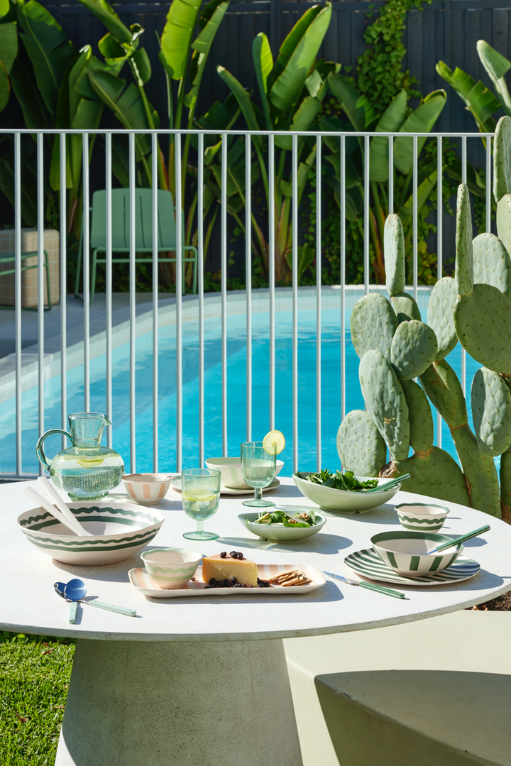 Davis & Waddell | Greta Porcelain Raised Serving Plate - Mint | Shut the Front Door